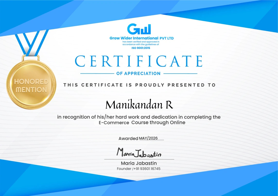 ecommerce manikandan